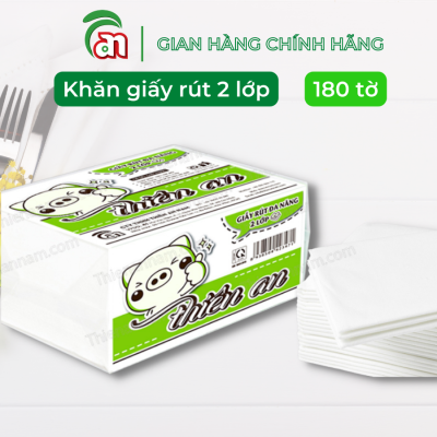 Khăn giấy rút tiết kiệm Thiên An con heo 2 lớp gói 420 tờ